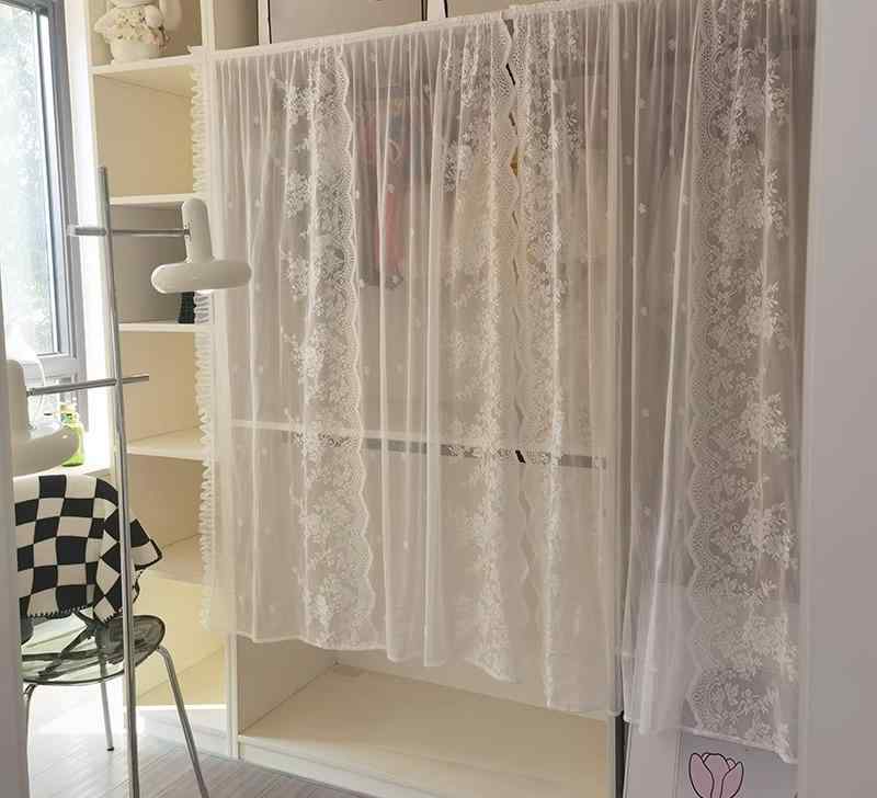 棚 目隠し カーテン フレンチ フリル パーティション クローク 防塵 サンシェード 遮光 プリーツ 面フ..