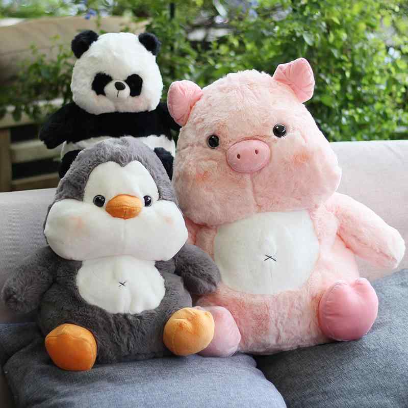 豬 - ぬいぐるみ 動物 かわいい パンダ ペンギン 豚 人形 子供 男の子 女の子 ふわふわ 誕生日 クリスマス プレゼント おもちゃ