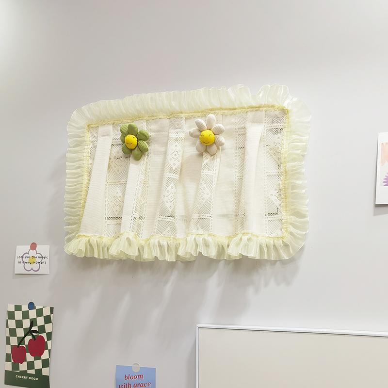 インテリア 布 目隠し 北欧 メーター ボックス リビング ボヘミアン レース 韓国 面ファスナー 花 フリル シンプル おしゃれ 装飾 薄手
