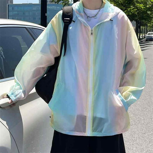ウィンドブレーカー メンズ 大きいサイズ ゆったり 日焼け防止 春夏 薄手 スタンドカラー ジップアップ フード カジュアル おしゃれ レインボーカラー ウィンドブレーカー メンズ 大きいサイズ ゆったり 日焼け防止 春夏 薄手 スタンドカラー ジップアップ フード カジュアル おしゃれ レインボーカラー