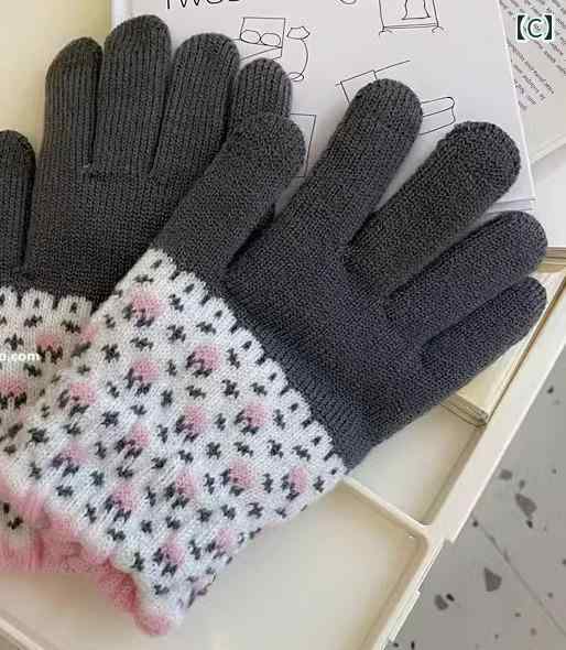 手袋 レディース 暖かい 韓国 秋冬 裏地 防寒 サイクリング かわいい カジュアル 猫 花柄 黄色 白 グレー フリーサイズ プレゼント 誕生日