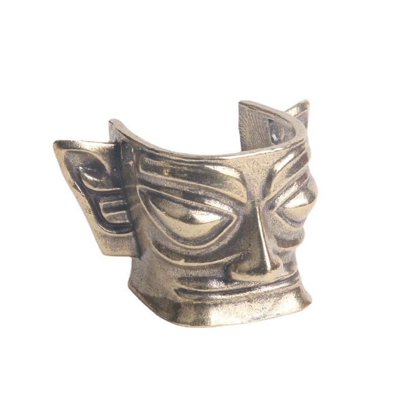 櫻 - 置物 インテリア 真鍮 レトロ ブロンズ 装飾 マスク 僧侶 太陽 鳥 工芸品 小さめ 軽量 セット エスニック お面 リビング 玄関