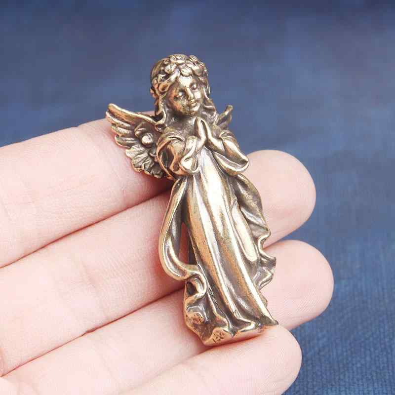 置物 インテリア 天使 真鍮 守護 卓上 装飾 キューピッド ギフト おしゃれ 小さめ 軽量 精巧 彫刻 リア..