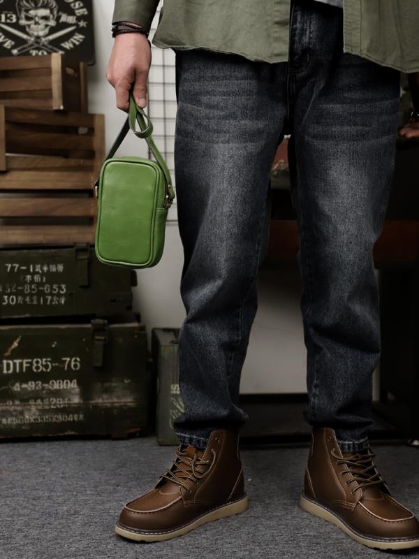 レザー バッグ ショルダー メンズ 斜め掛け 大人 おしゃれ ミニ メッセンジャー タンニン なめし 牛革 ..