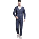 インナー ダウン メンズ ジャケット ライナー 紳士 上下セット パンツ 60代 服 防寒 肌着 紺 黒 チェック柄 冬 柔らか 大きいサイズ Vネック ラウンド