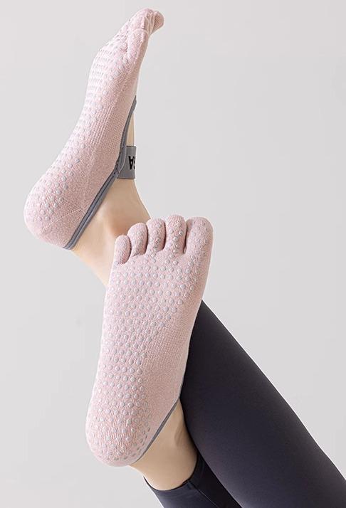 ヨガソックス 5本指 滑り止め レディース 靴下 薄手 吸汗性 通気性 防臭 ピラティス エアロビ スポーツ..