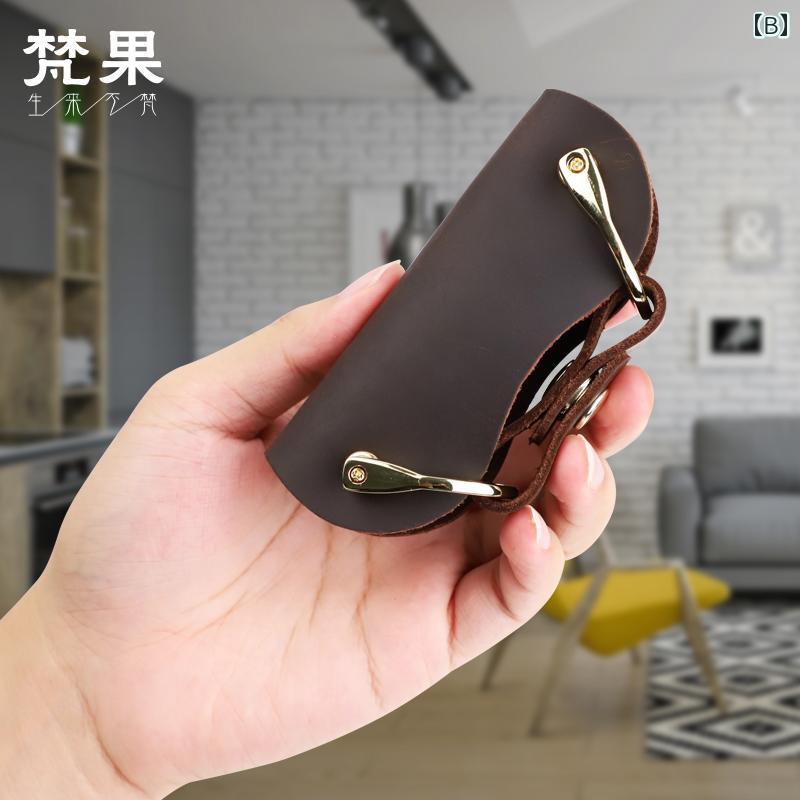 ポーチ メンズ 小型 おしゃれ キーケース 鍵 レザー 収納 牛革 レトロ レディース シンプル