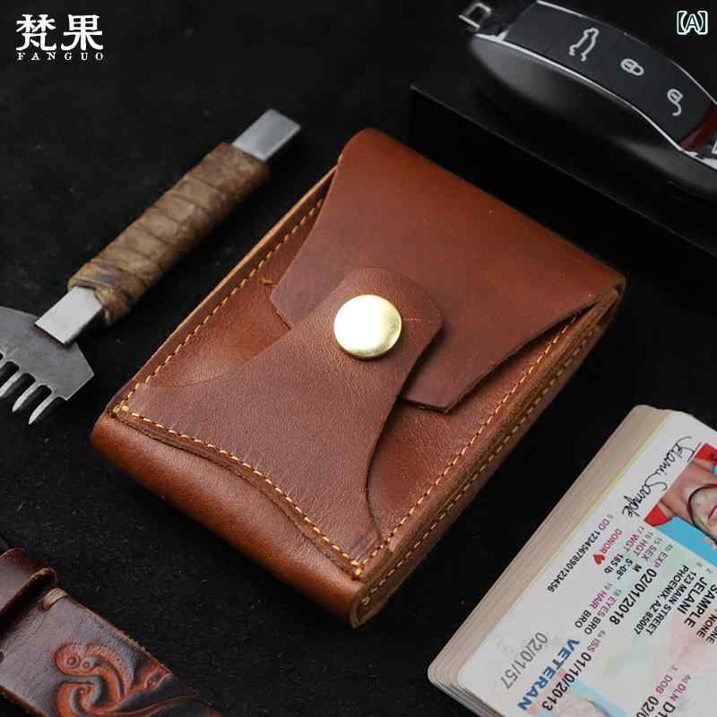 小銭入れ レザー おしゃれ カード 財布 小さい 牛革 レトロ メンズ レディース 革 名刺 収納 袋大容量 セット