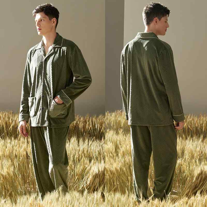 パジャマ メンズ 冬用 上下セット 暖かい 厚手 フリース ルームウェア 静電気防止 大きいサイズ 前開き..