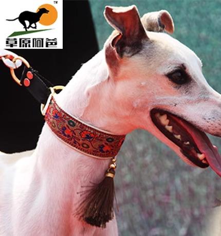 首輪 リード セット ペット用品 犬 ウィペット イタグレ グレイハウンド 民族風 エスニック タッセル ..