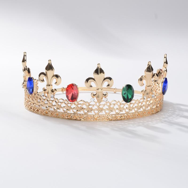 ウエディング アクセサリー バロック クラウン 調節可能 ステージ 誕生日 ヨーロピアン アンティーク調 合金 かわいい ゴールド 大きめ