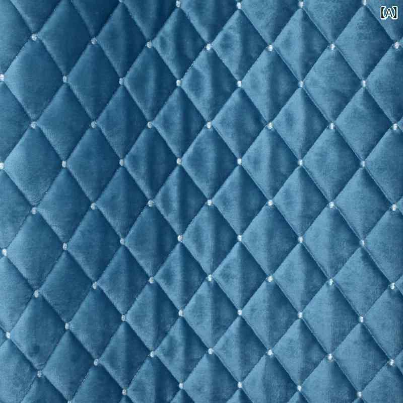 Quilting - キルティング 生地 厚手 ソファ クッション カバー スエード 柔らかい 暖かい 光沢 滑り止め シンプル 豪華 小花 扇型 青 茶 グレー 手作り エレガント