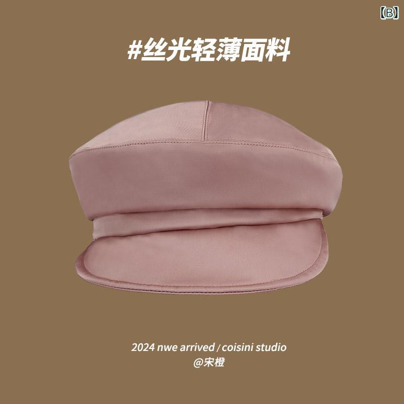 キャスケット レディース おしゃれ 大きめ 帽子 大人 柔らかい つば 軽量 薄手 日よけ 日焼け対策 小顔効果 調整可能 ニュースボーイキャップ 小物 レジャー 旅行 ショッピング 普段使い シンプル カジュアル スタイリッシュ レトロ 黒 ピンク