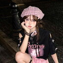 キャスケット レディース 深め かわいい 帽子 大人 柔らかい つば 日よけ 紫外線対策 小顔効果 ニュースボーイキャップ 小物 韓国 レジャー 旅行 ショッピング 普段使い シンプル カジュアル ガーリー 甘い チェック柄 ピンク