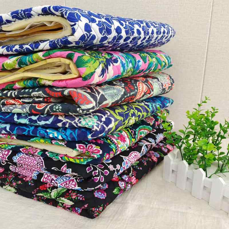 キルティング 生地 厚手 綿 三層 暖かい 柔らかい ソファ ベッド クッション カバー バッグ 手作り カラフル 花 蝶 柄 おしゃれ 豪華