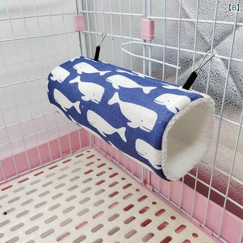 モルモット トンネル 小動物 ハウス ハムスター 巣 隠れ家 遊び場 もこもこ ふわふわ 暖かい 厚手 フック 大きめ 小さめ いちご くじら アヒル 黄 かわいい 3