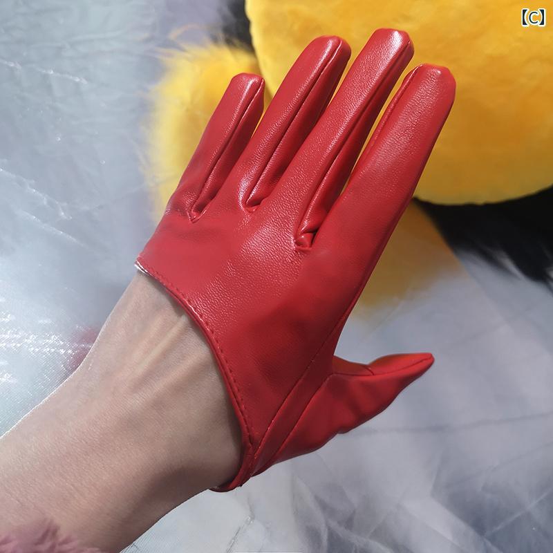 グローブ ショート 手袋 レディース レザー スエード 光沢 小物 イベント パーティー コスプレ ダンス ジャズ マジックショー 演出 衣装 演奏会 ハロウィン 仮装 パンク ゴシック セクシー 黒 白 シルバー ヒョウ柄 メタリック