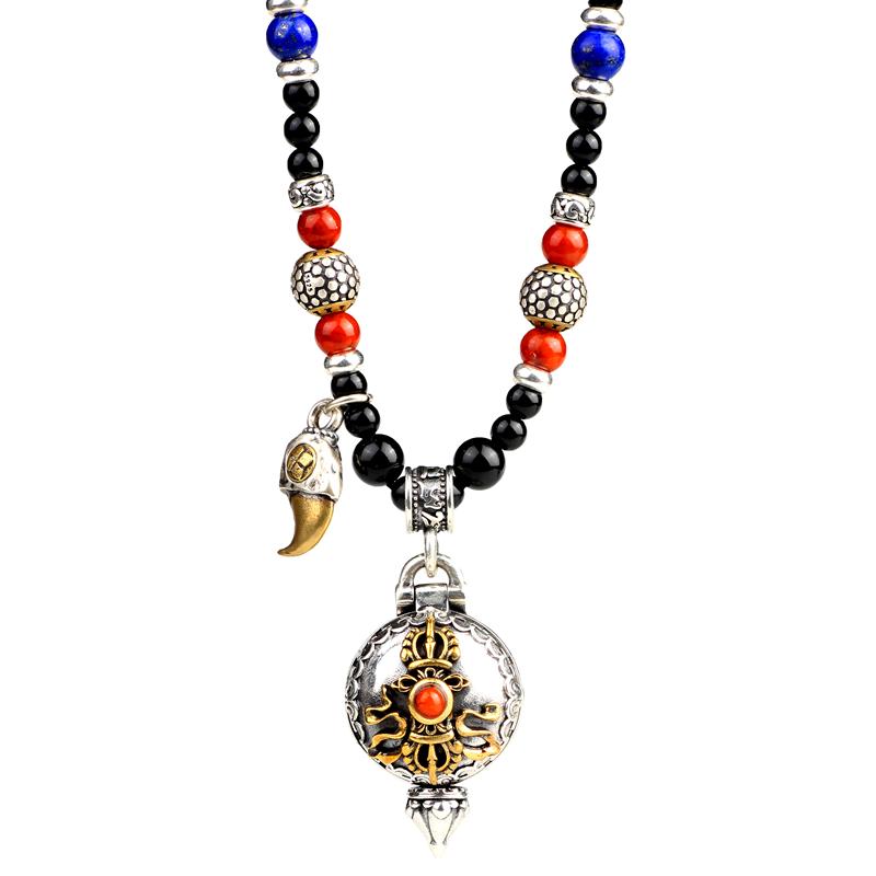 小ぶり ネックレス ペンダント アクセサリー 装飾 小物 レトロ エスニック チェーン ロープ 手作り ガ..