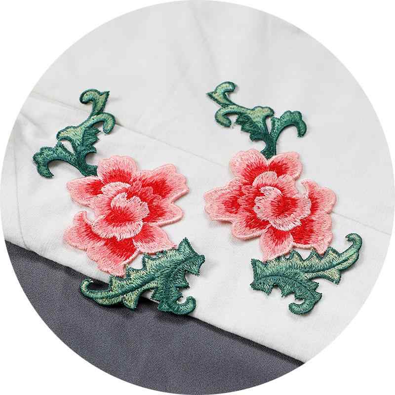 ワッペン 刺繍 花 縫い付け 左右対称 ハンドメイド 装飾 リメイク 補修 衣類 襟 袖口 靴 バッグ エスニック チャイナ風 大人 おしゃれ エレガント