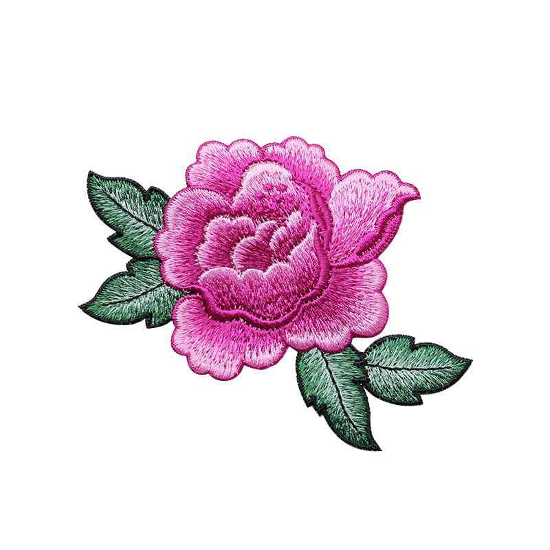 ワッペン 刺繍 花 葉 牡丹 縫い付け 小さめ ハンドメイド 装飾 リメイク 補修 衣類 バッグ エスニック チャイナ風 大人 おしゃれ エレガント 赤 ピンク 青