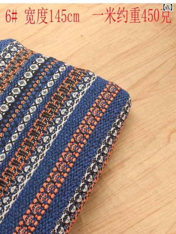 生地 ジャガード 布 おしゃれ エスニック ストライプ 幾何学模様 幅140 150 長さ50cm 厚手 ハンドメイド リメイク 手作り 服飾 手芸 材料 素材 資材 バック ポーチ 衣類 寝具ソファカバー カーテン テーブルクロス マルチカラー