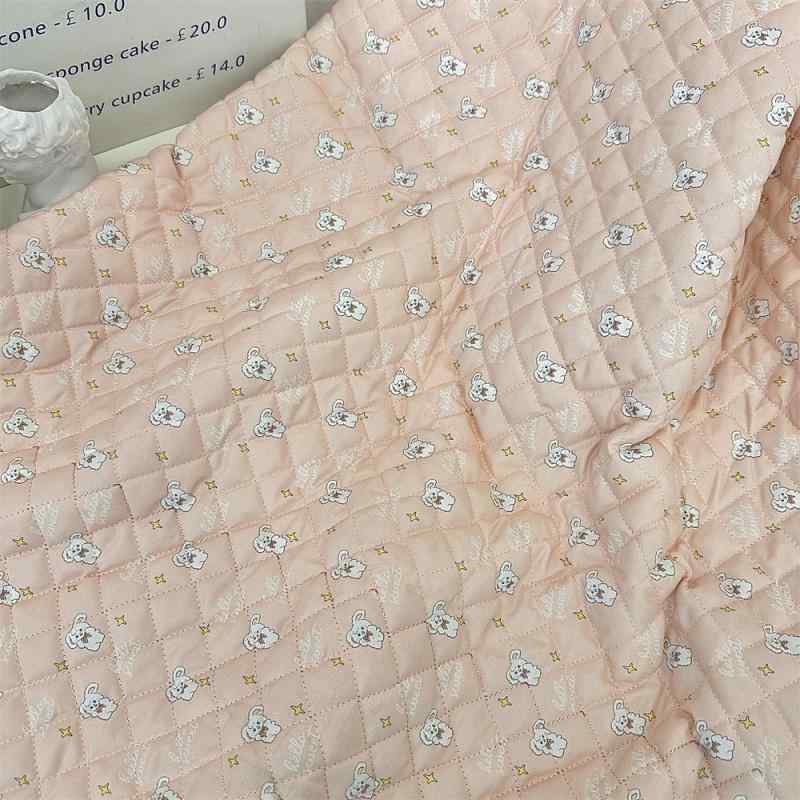 キルティング 生地 韓国 中綿 DIY材料 ハンドメイド 秋冬 保温 子供服 ベスト 布団 クッション カバー バッグ かわいい 花 くま チェリー 柄