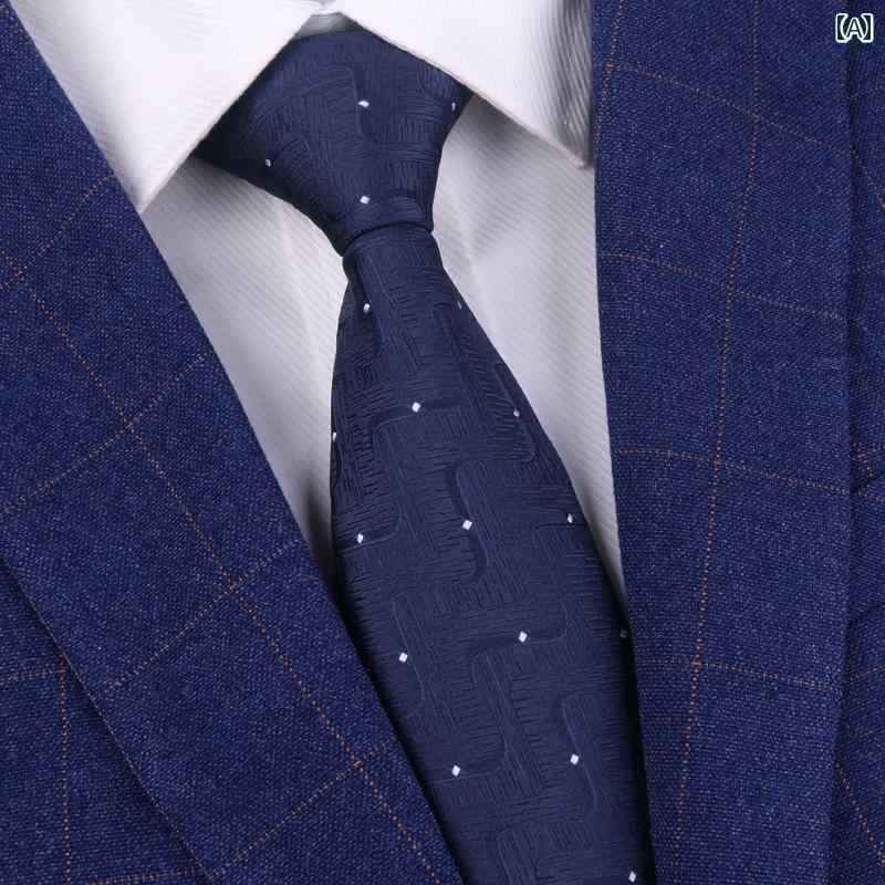 ネクタイ おしゃれ メンズ 韓国 ワンタッチ ジッパー式 手結び ポリエステル ビジネス シンプル ドット 青 プレゼント 誕生日 記念日 通勤