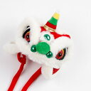ペット 服 お正月 帽子猫 小型犬 中国風 獅子舞 新年 お祝い コスチューム セット フェイクファー 暖かい かわいい 写真撮影 緑 赤 黄
