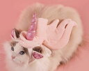 おもしろ ペット 服 猫 犬 ユニコーン 仮装 コスチューム もこもこ 柔らかい ヘッド アクセサリー 面ファスナー かわいい ピンク 写真撮影