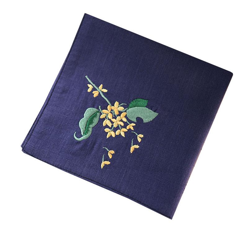 ハンカチ レディース 大人 上品 綿 柔らかい ギフト チャイナ風 レトロ スクエア 正方形 小さめ 吸汗性..