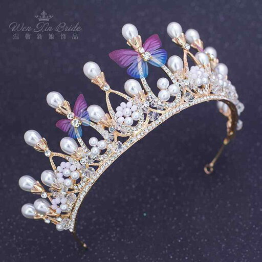 ティアラ 結婚式 花嫁 韓国 合金 ビーズ 蝶 クラウン ステージ 誕生日 パーティー メッキ シンプル きれいめ キラキラ プレゼント ゴールド ティアラ 結婚式 花嫁 韓国 合金 ビーズ 蝶 クラウン ステージ 誕生日 パーティー メッキ シンプル きれいめ キラキラ プレゼント ゴールド