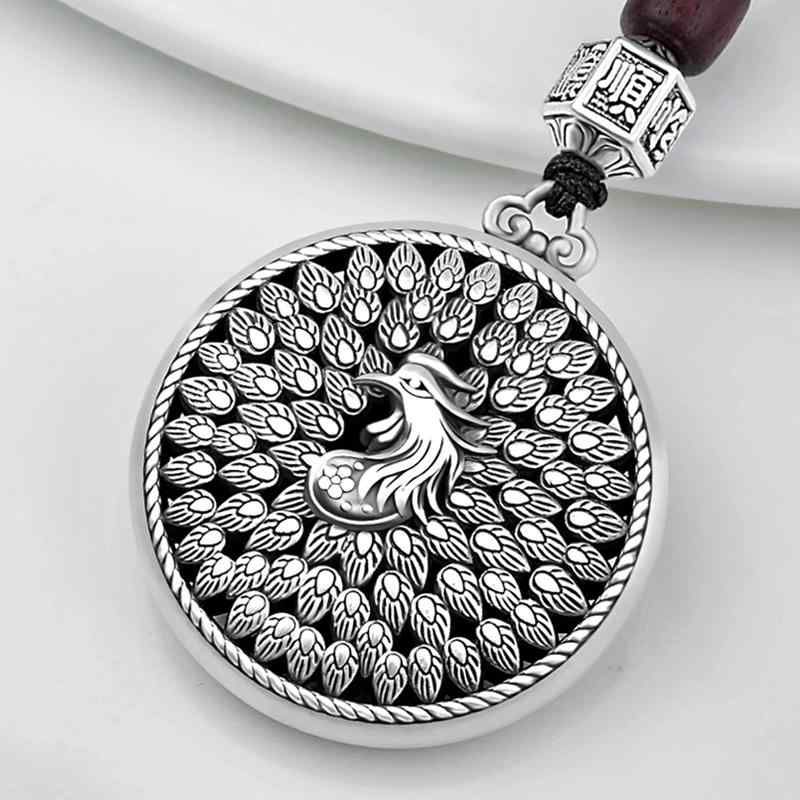 キーホルダー おしゃれ メンズ レディース 大人 レトロ 銀 シルバー 車用アクセサリー バッグチャーム パーツ ストラップ ビーズ 孔雀