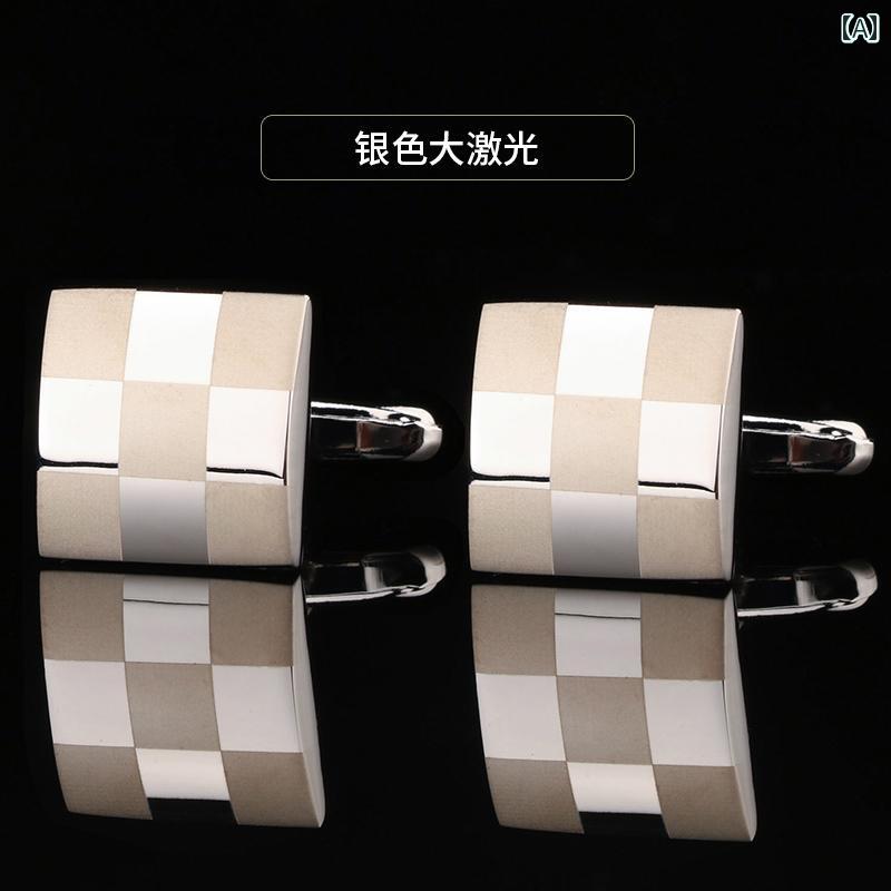 カフスボタン おしゃれ メンズ フレンチシャツ 袖口 ビジネス フォーマル 男女兼用 シルバー 大きめ 光沢 シンプル 四角形 上品 銅