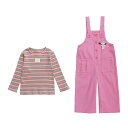 子供服 女の子秋 春 ベビー ストライプ Tシャツ ロンT オーバーオール セット 普段着 遊園地 おでかけ かわいい プルオーバー 蝶 ピンク 黒 赤