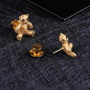 スーツ アクセサリー ラペルピン メンズ ヴィンテージ風 ゴールド メッキ くま ブローチ ジャケット コート シャツ 襟 胸元 ビジネス おしゃれ