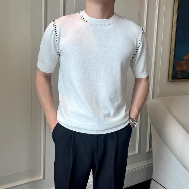 半袖ニット メンズ ぴったり 夏 カ�