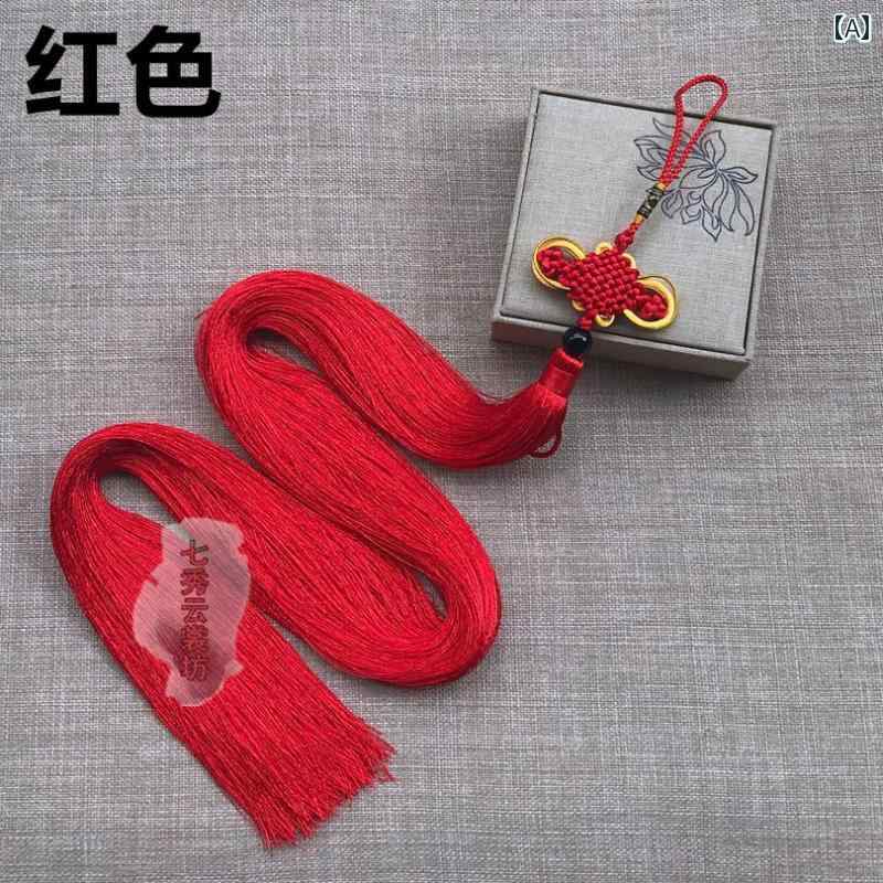 タッセル 中華 ロング 豪華 ステージ 装飾 結び ペンダント レトロ お祝い ダブル 花 シンプル 紐付き 車 漢服 手作り 赤 黄色 ピンク