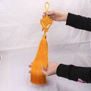タッセル 中華 50cm レーヨン 結び しなやか 手工芸品 装飾 ペンダント 吊り下げ 大きめ ロング 編み 伝統的 レトロ 赤 ゴールド カーキ