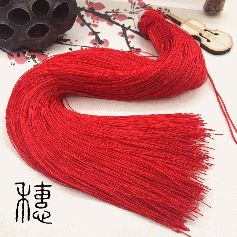 タッセル 中華 翡翠 ビーズ ロング 28cm ペンダント ぶら下げ 手作り 結び アクセサリー 材料 紐付き ..