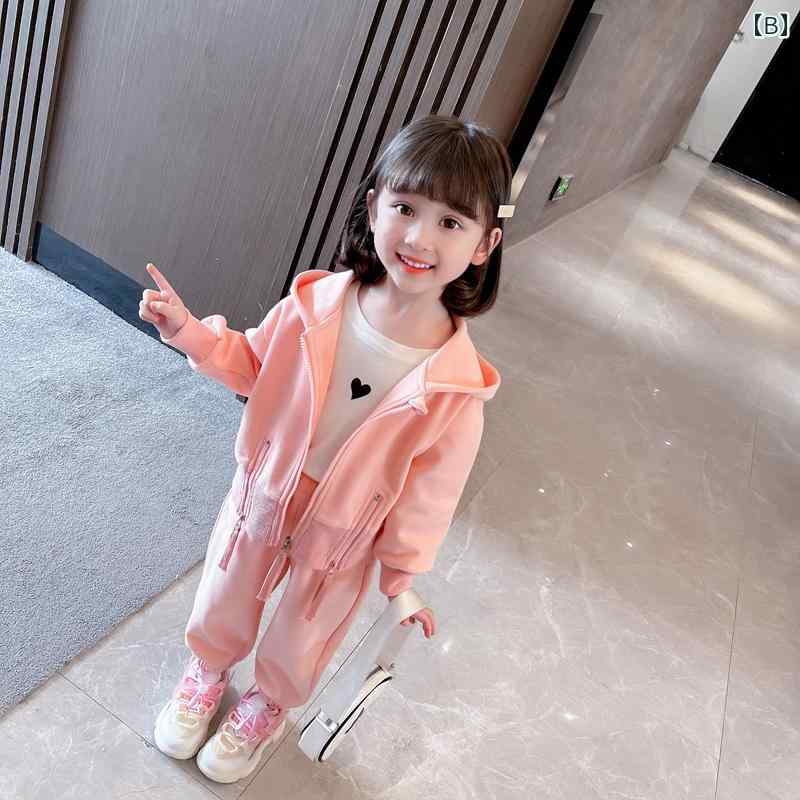 キッズ セットアップ 女の子 ベビー 春秋 スポーツ カジュアル 前開き ジップアッ...