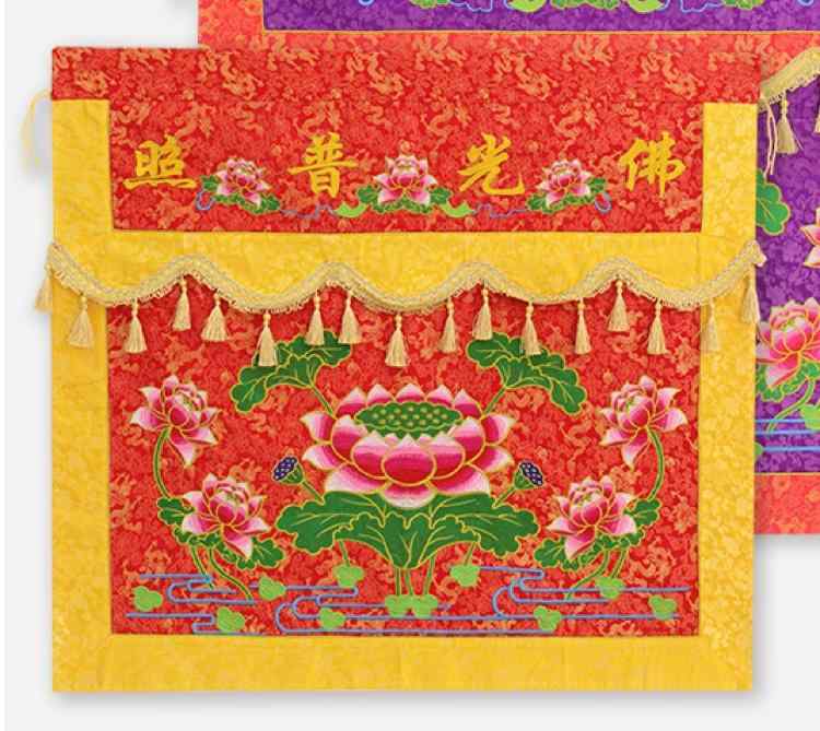 仏教 布 刺繍 タペストリー タッセル 装飾 垂れ幕 仏具 仏壇 道法自然 横断幕 テーブル クロス 横長 蓮..