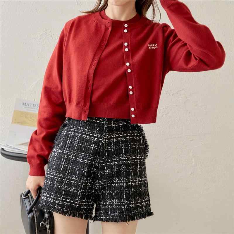 ショートパンツ レディース 冬 ツイード フリンジ ポケット ハイウエスト おしゃれ カジュアル チェック柄 アイボリー 黒 茶色 フリーサイズ