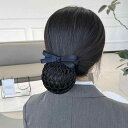 シニヨン ネット 可愛い ヘアアクセサリー お団子 髪留め リボン 付き 粗目 細目 弾性 フリース シンプル 看護師 ホテル 銀行員 ビジネス 大人 母の日 ...