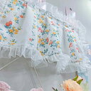 目隠し 布 おしゃれ 透け感 レース カバー 韓国 プリーツ フリル ふりふり インテリア 装飾 花 姫系 寝室 キッチン 窓 面ファスナー 白(3)