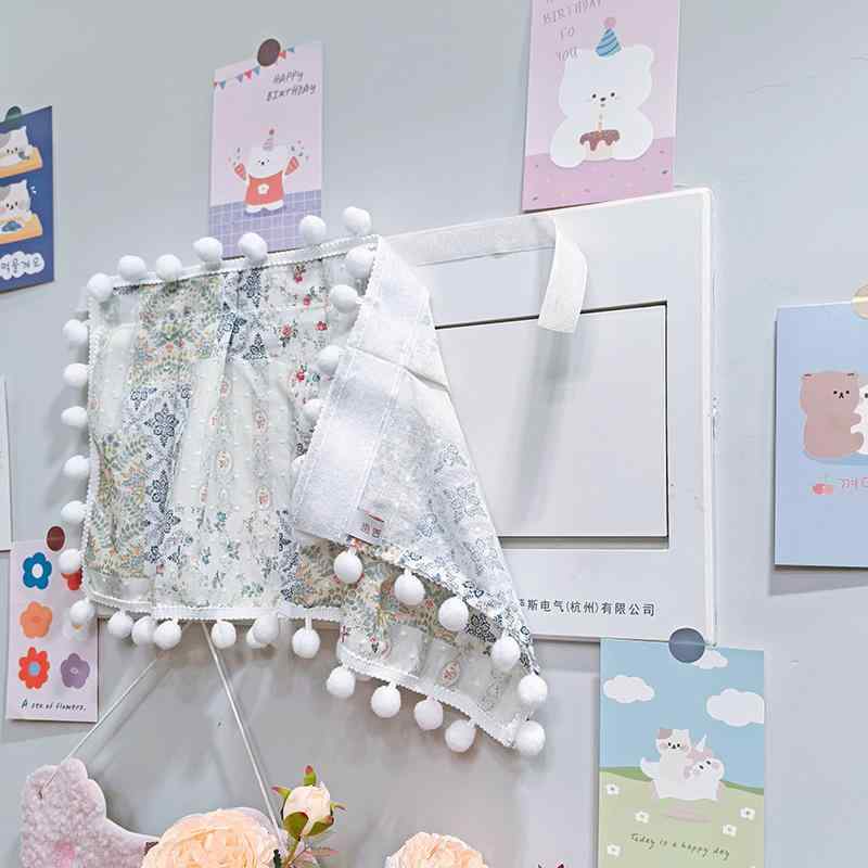 目隠し 布 おしゃれ 透け感 レース カバー 韓国 プリーツ フリル ふりふり インテリア 装飾 花 姫系 寝室 キッチン 窓 面ファスナー 穴あけ不要 白
