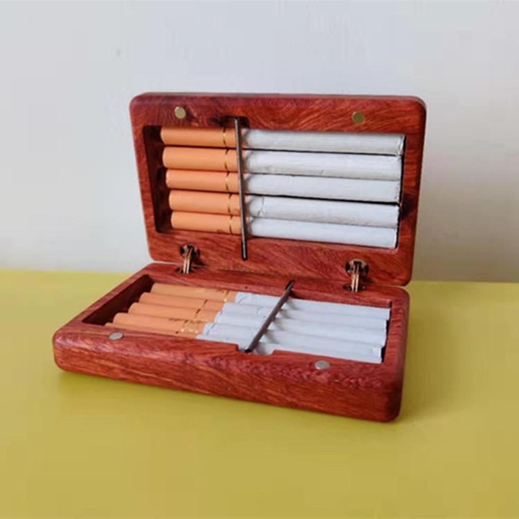 タバコケース メンズ 木製 ボックス パック レディース 薄型 くり抜き 彫刻 ビジネス ギフト コンパクト おしゃれ 細 紳士 花梨 収納