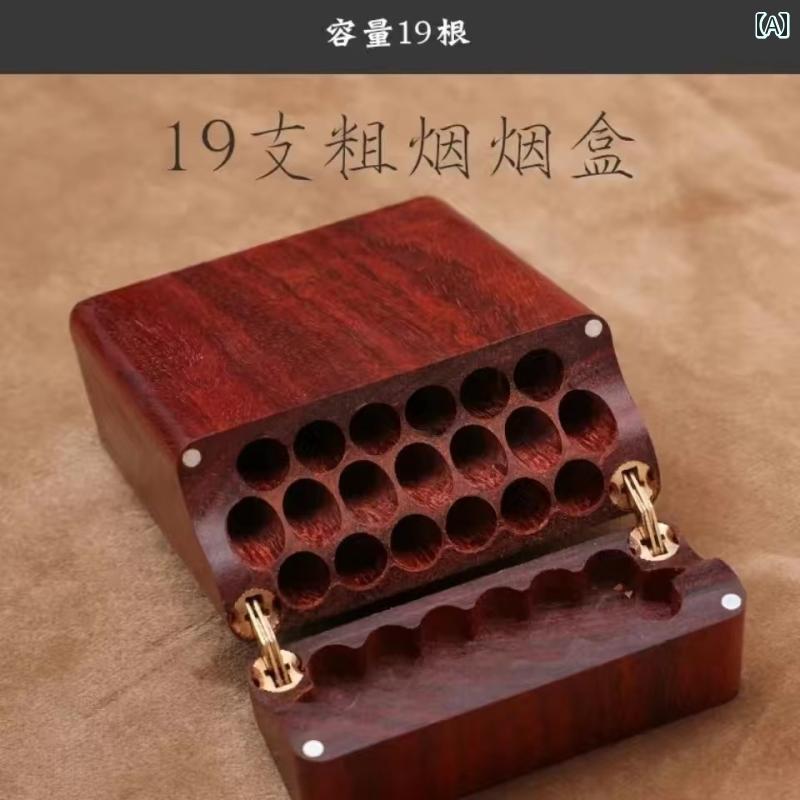 タバコケース メンズ ローズウッド 穴 ボックス コンパクト ポータブル 木製 光沢 おしゃれ 四角 紳士 ギフト 普段使い ビジネス シンプル