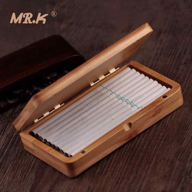 タバコケース メンズ 豪華 彫刻 鶴 漢字 チャイナ風 木製 ボックス 紳士 ギフト コンパクト ポータブル ビジネス 普段使い お祝い