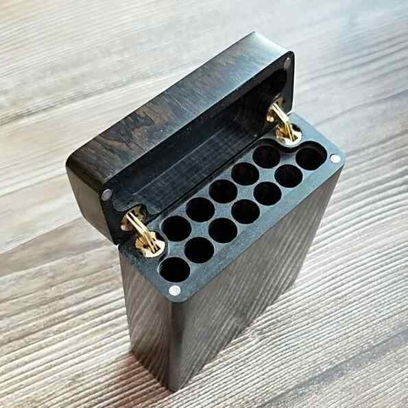 タバコケース メンズ サンダルウッド ボックス 木製 くり抜き フリップ 豪華 ビジネス ギフト 紳士 シンプル おしゃれ 四角 収納 コンパクト ポータブル