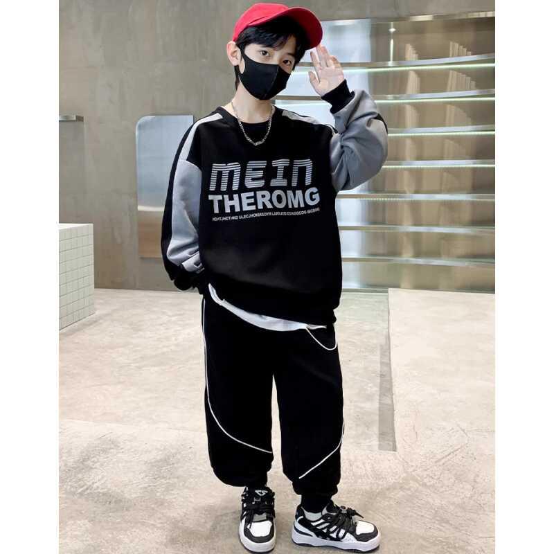 キッズ セットアップ 男の子 英字 ロゴ スウェット トレーナー ラウンドネック 春秋 スポーツ クール ..